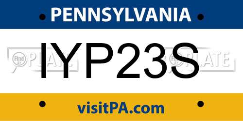 IYP23S Pennsylvania License Plate