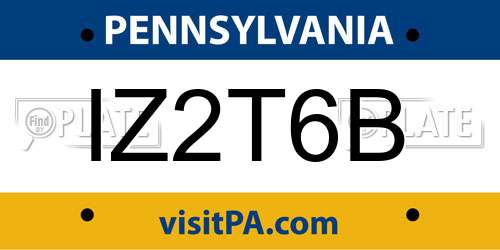 IZ2T6B Pennsylvania License Plate