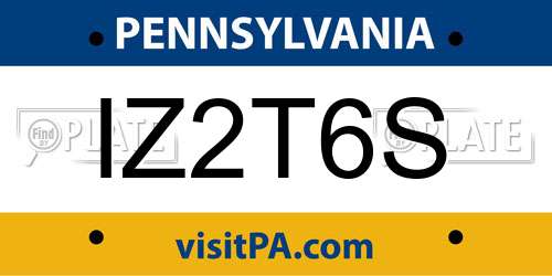 IZ2T6S Pennsylvania License Plate
