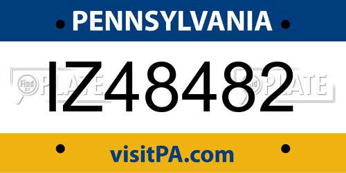 IZ48482 Pennsylvania License Plate