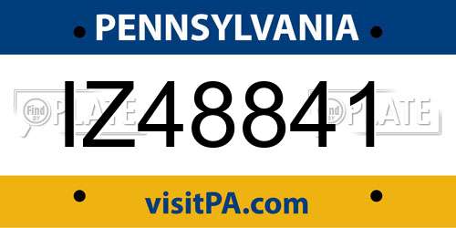 IZ48841 Pennsylvania License Plate