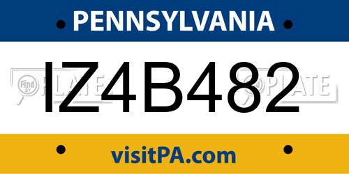 IZ4B482 Pennsylvania License Plate