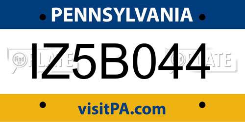 IZ5B044 Pennsylvania License Plate