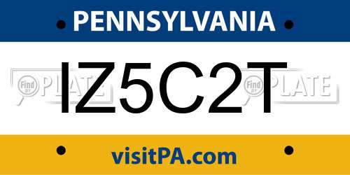 IZ5C2T Pennsylvania License Plate