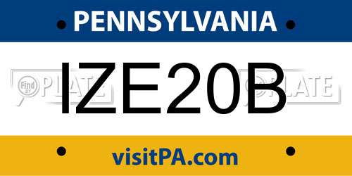 IZE20B Pennsylvania License Plate