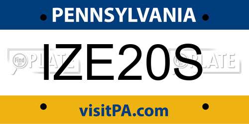 IZE20S Pennsylvania License Plate