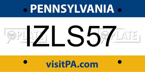IZLS57 Pennsylvania License Plate
