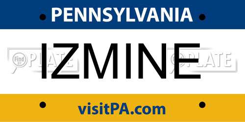 IZMINE Pennsylvania License Plate