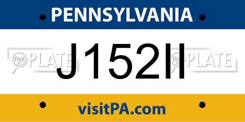 J152II Pennsylvania License Plate