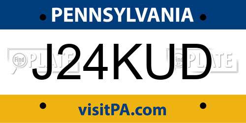 J24KUD Pennsylvania License Plate