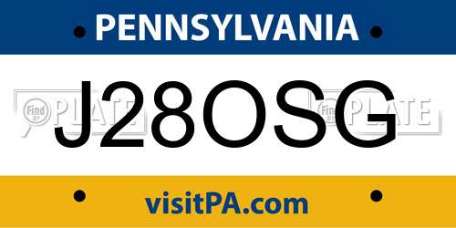 J28OSG Pennsylvania License Plate