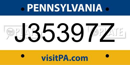 J35397Z Pennsylvania License Plate