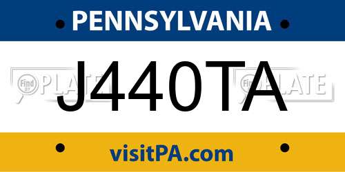 J440TA Pennsylvania License Plate