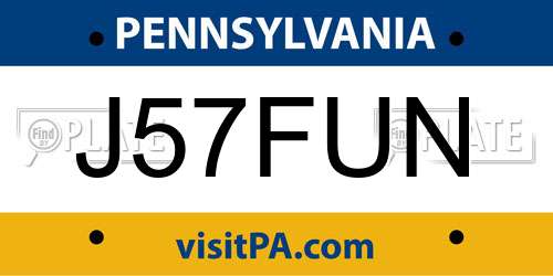 J57FUN Pennsylvania License Plate