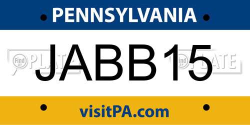 JABB15 Pennsylvania License Plate