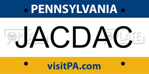JACDAC Pennsylvania License Plate
