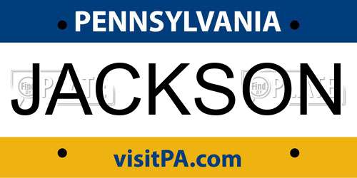 JACKSON Pennsylvania License Plate