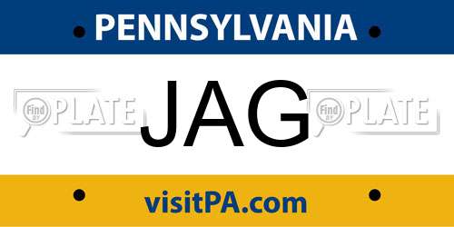 JAG Pennsylvania License Plate