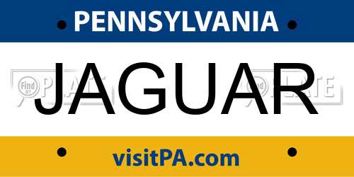 JAGUAR Pennsylvania License Plate