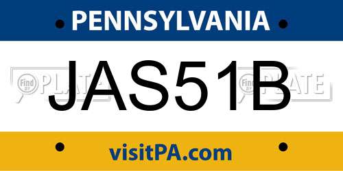 JAS51B Pennsylvania License Plate