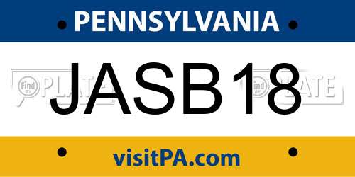 JASB18 Pennsylvania License Plate