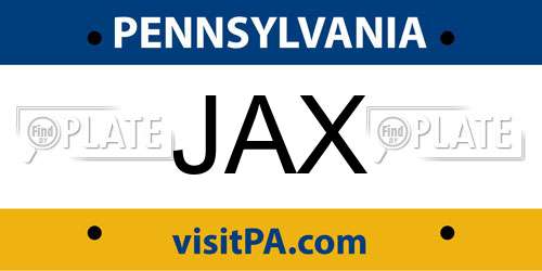JAX Pennsylvania License Plate