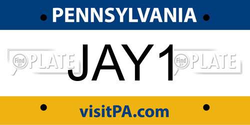JAY1 Pennsylvania License Plate