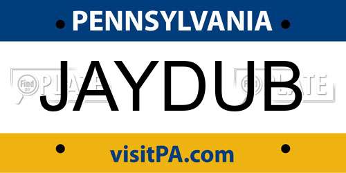 JAYDUB Pennsylvania License Plate