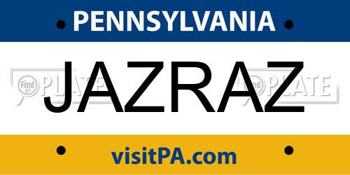 JAZRAZ Pennsylvania License Plate