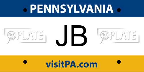 JB Pennsylvania License Plate