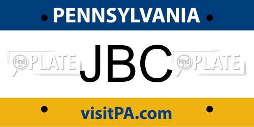JBC Pennsylvania License Plate