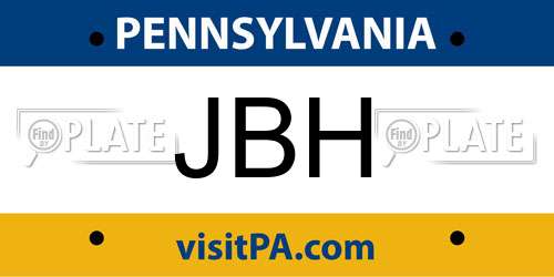 JBH Pennsylvania License Plate