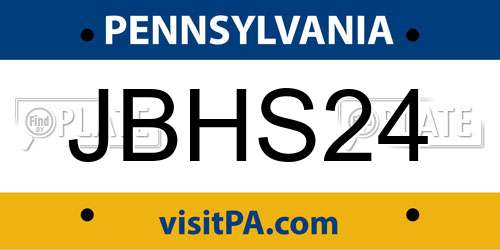 JBHS24 Pennsylvania License Plate