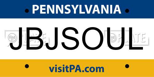JBJSOUL Pennsylvania License Plate