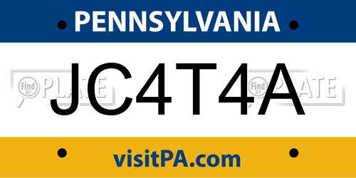 JC4T4A Pennsylvania License Plate