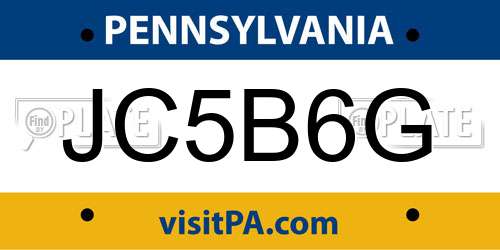 JC5B6G Pennsylvania License Plate