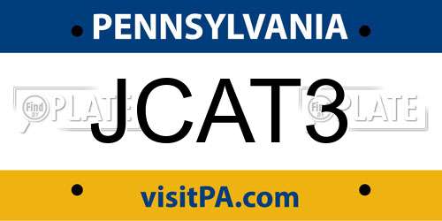JCAT3 Pennsylvania License Plate