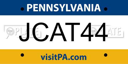 JCAT44 Pennsylvania License Plate