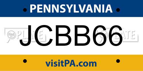 JCBB66 Pennsylvania License Plate