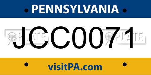 JCC0071 Pennsylvania License Plate