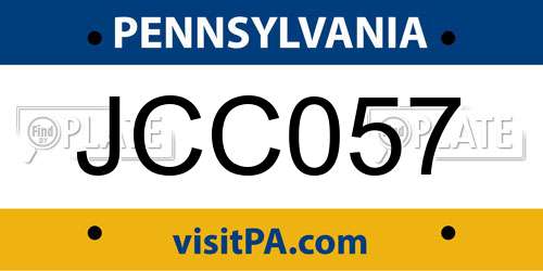 JCC057 Pennsylvania License Plate