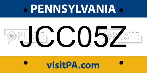 JCC05Z Pennsylvania License Plate
