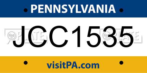 JCC1535 Pennsylvania License Plate