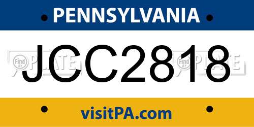 JCC2818 Pennsylvania License Plate
