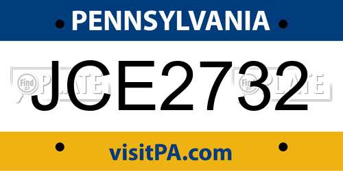 JCE2732 Pennsylvania License Plate