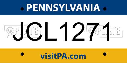 JCL1271 Pennsylvania License Plate