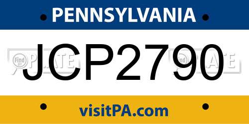 JCP2790 Pennsylvania License Plate