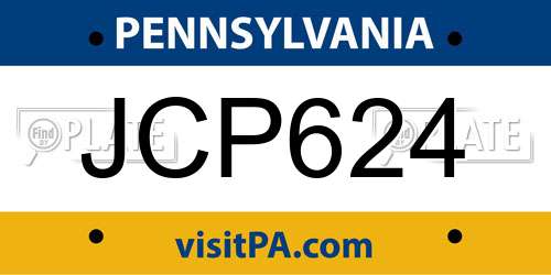 JCP624 Pennsylvania License Plate
