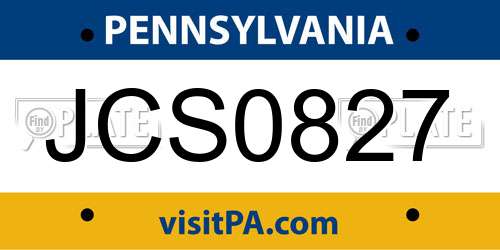JCS0827 Pennsylvania License Plate