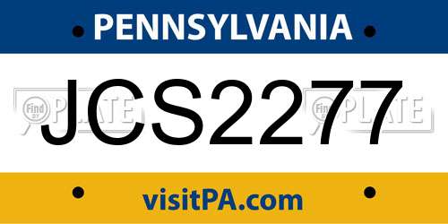 JCS2277 Pennsylvania License Plate